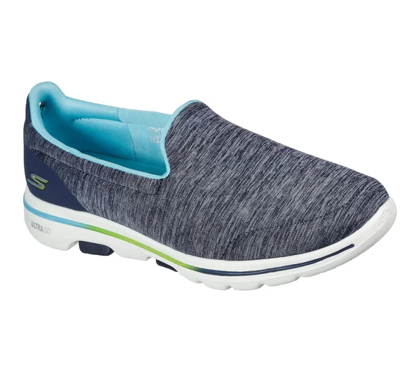Skechers Women's GOwalk 5 Surprise Slip on Sneaker, Navy/Turquoise
