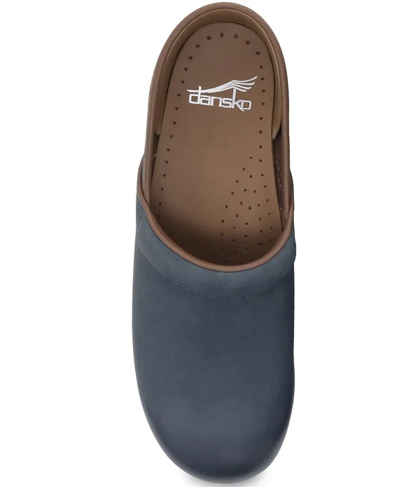 Dansko Women's Professional Blue Burnished Nubuck Clog