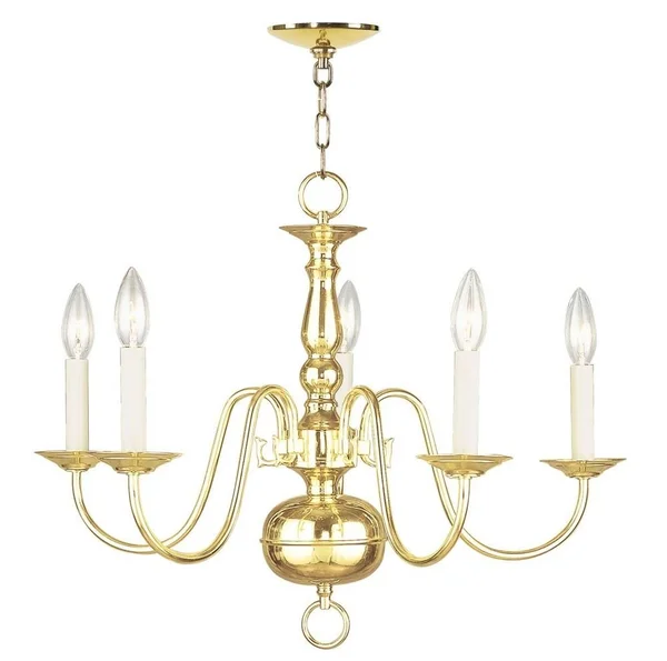 Livex Lighting 5005-07 Williamsburgh 5 Light Bronze Chandelier