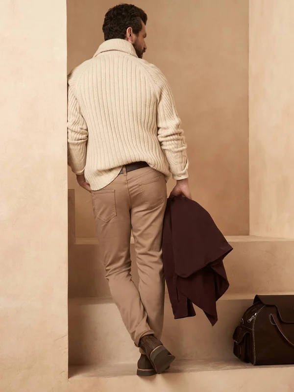 Banana Republic Men's Skinny Traveler Pant Khaki Size 33W 32L