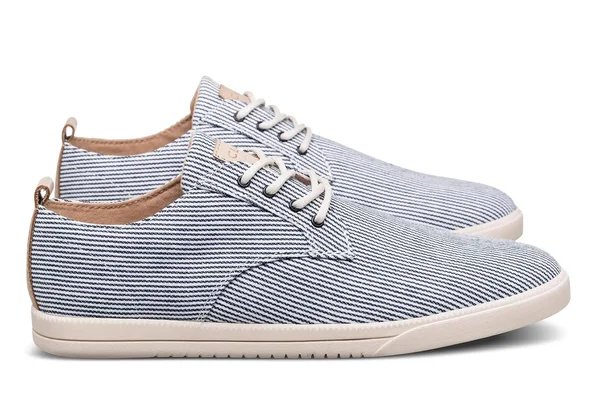 CLAE Ellington Textile 7.5, Navy White Denim, NWD Derby Sneakers Unisex