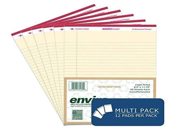 Roaring Spring 74130 Enviroshades 12 Legal Pads - ivory, pk6
