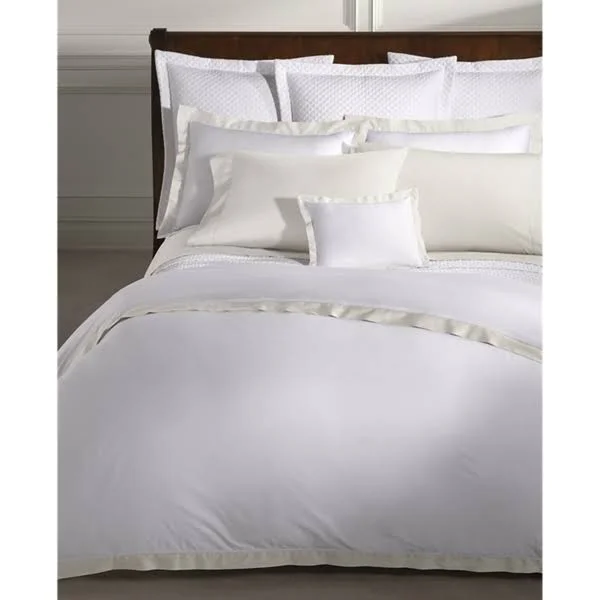 Ralph Lauren Home Organic Sateen Border King Duvet - Cream, King, Comforters & Duvets Duvet Covers King Duvet Cover Sets
