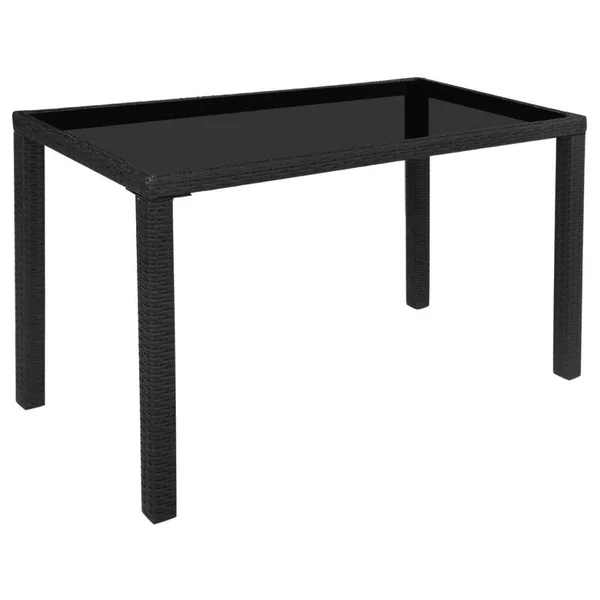 vidaXL Outdoor Dining Set 11 Pieces Black Poly Rattan