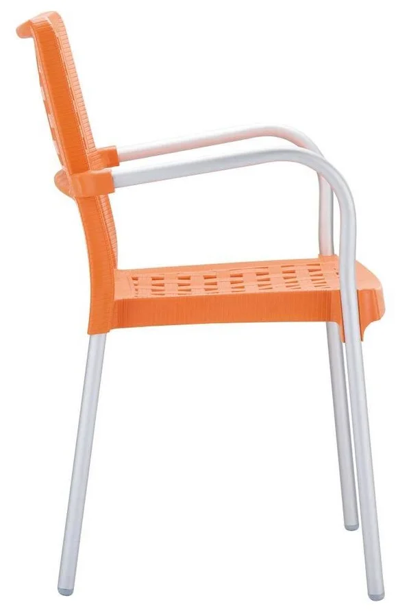 Compamia ISP041-ORA Gala Resin Dining Arm Chair Orange (Set of 4)
