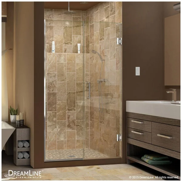 DreamLine SHDR-244307210-01 Unidoor Plus Hinged Shower DOOR - Chrome, 43 to 43-1/2x22 x 72x22