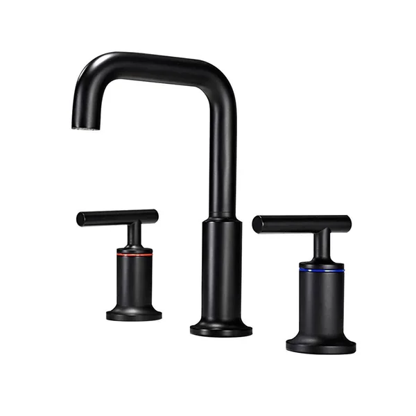 Boyel Living 8 in. Widespread 2-Handle High-Arc Bathroom Faucet with Ceramic Disk Valve in Matte Black
