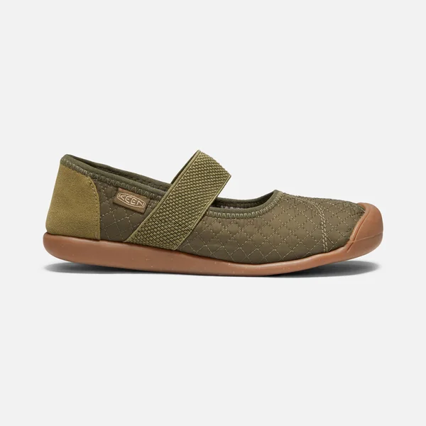 KEEN Quilted Mary Jane Slip-On Shoes- Sienna MJ Quilted, Size 8-1/2 Medium, Martini Olive