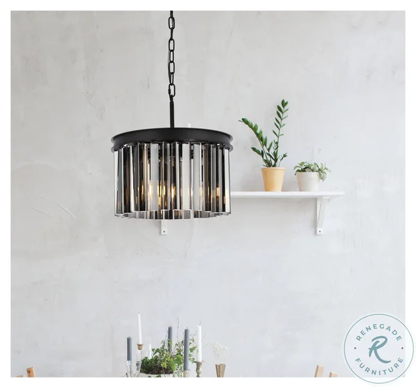 Elegant Lighting-1208D16MB-SS/RC-Sydney - 16 inch 3 Light Pendant