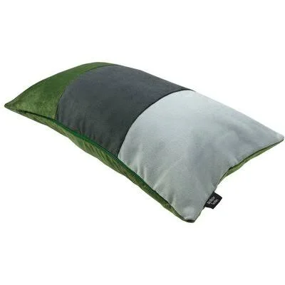 Zula Rectangular Velvet Throw Pillow East Urban Home Color: Green/Gray - Size: 12x22 x 20x22
