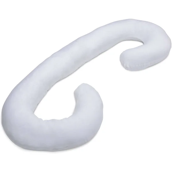 Maternity Total Comfort Body Pillow - Hypoallergenic Synthetic Fiber Fill - Total Body Length - Body Pillow - White, Deluxe Comfo
