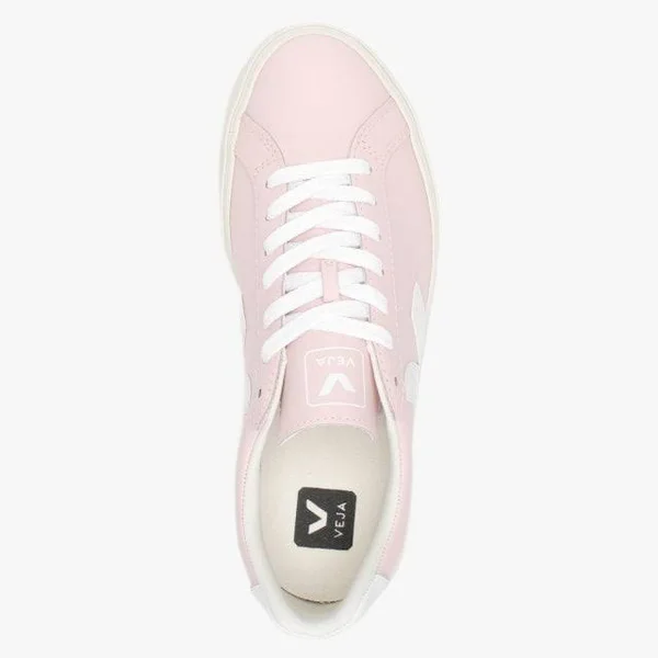 Veja Espar Logo Leather Petale White Trainers Size: 38 - Colour: Pink L