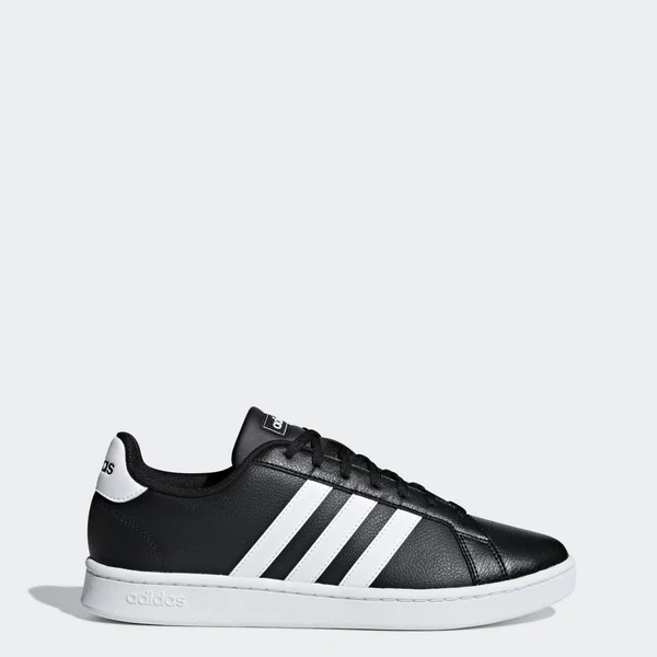 Adidas Men's Grand Court Tennis Shoes Core Black/White - 5.5
