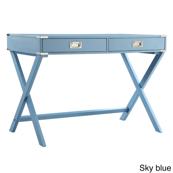 Chelsea Lane X-Base Campaign Desk - Multiple Colors, Blue