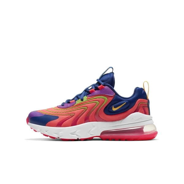 Nike Big Kids& Air Max 270 React Eng Casual Shoes in Orange Size 5.5