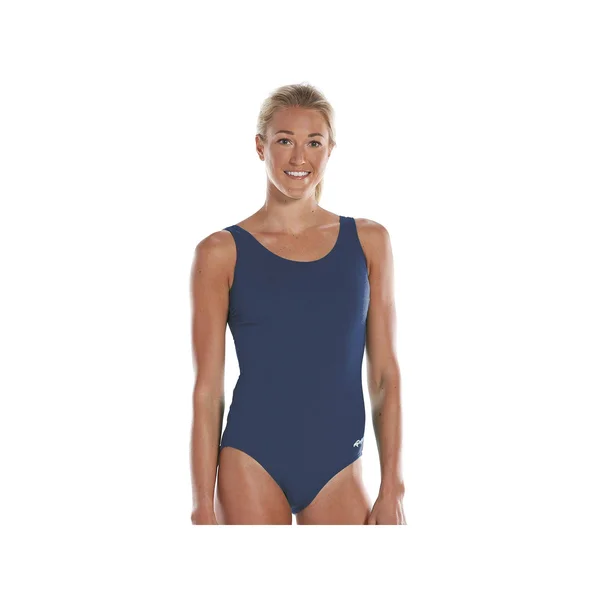 Dolfin Women's Solid Moderate Scoop Back 14 Navy
