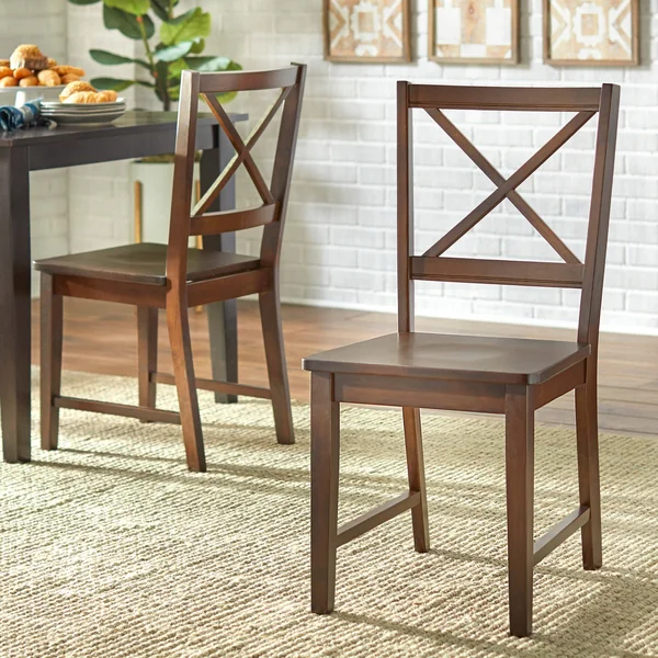 Virginia Cross-Back Chair - Set of 2, Black