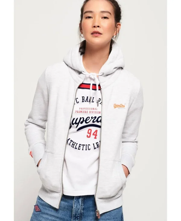 Superdry Orange Label Zip Hoodie - Gray - Hoodies
