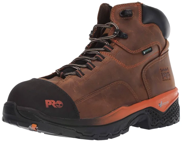 Timberland Pro Men's 6 in. Bosshog Composite Toe Waterproof Work Boot, Brown/Orange