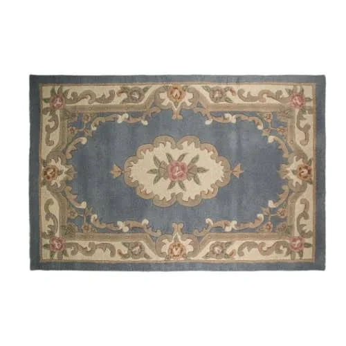 Flair Rugs Lotus Premium Aubusson Traditional Floral Patterned Floor Rug Green Floor Rug
