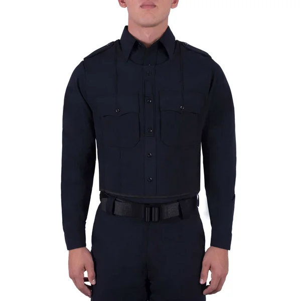 Police Outer Vest Carrier - Wool ArmorSkin with Flat Pockets Size Medium x Tall in Dark Navy Blue by Blauer