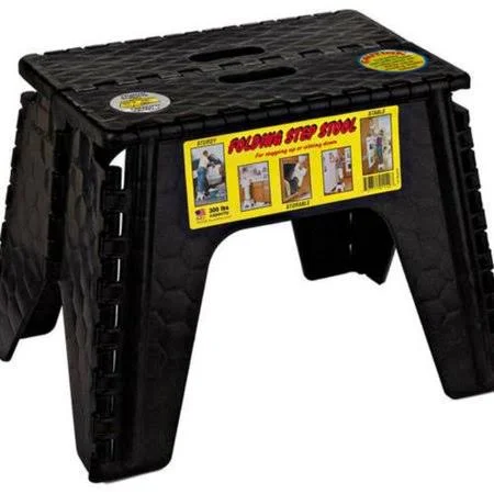E-Z Foldz 103-6bk Black Folding Step Stool - 12 inch