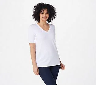 Susan Graver Modern Essentials Butterknit Elbow -Sleeve Top - Size 5X, White