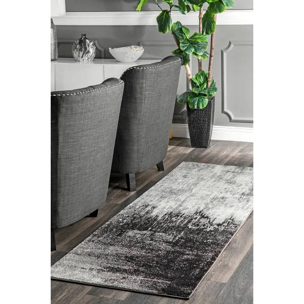nuLOOM Alayna Black 9 ft. x 12 ft. Abstract Area Rug