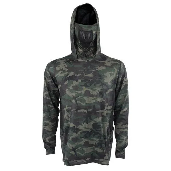 Pelagic Men's Exo-Tech 2.0 Performance Fishing Hooded Shirt Camo Size - X-Large