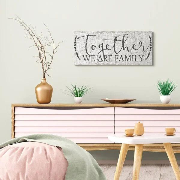 Stupell Industries Country Distressed Together We Are A Family Quote Canvas Wall Art Design by Dee Dee, 20 inch x 48 inch