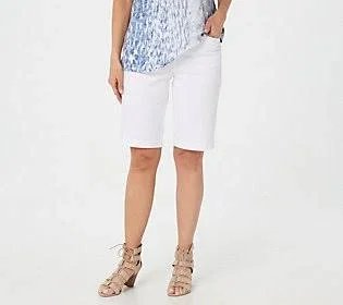 Belle by Kim Gravel Citi Twill Bermuda Short - Size Reg 4, White