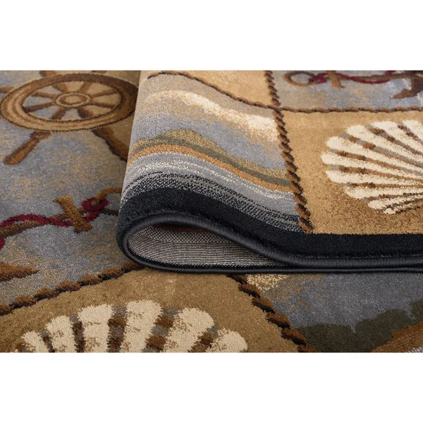 Alise Rugs Natural Lodge Novelty Lodge Area Rug - 3&11 x 5&3 - Beige