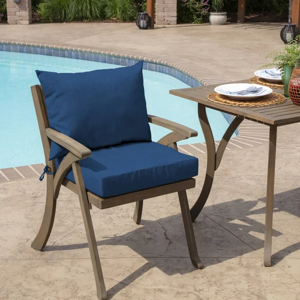 Arden Selections Outdoor Dining Chair Cushion Set Surf Teal Acrylic