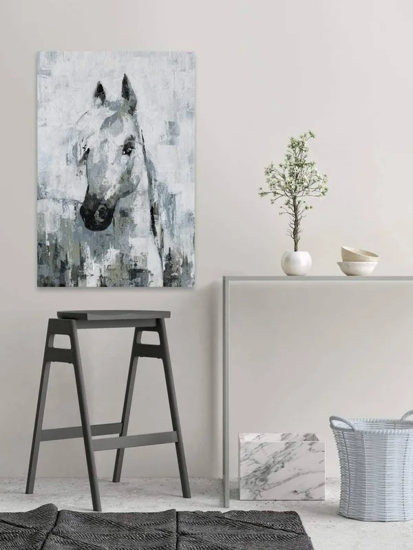 Marmont Hill Horse Portrait Canvas Wall Art - 24 inch x 16 inch, Size: 1.50 inch x 16.00 inch, White