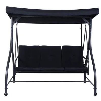 Raheem Porch Swing with Stand Arlmont & Co. Cushion Color: Black