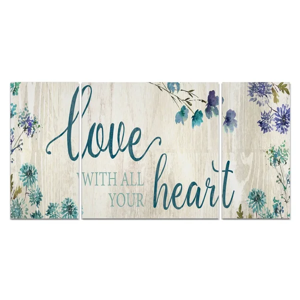 Wexford Home 'Love with All Your Heart' Canvas Premium Multi Piece Art - Extra Large