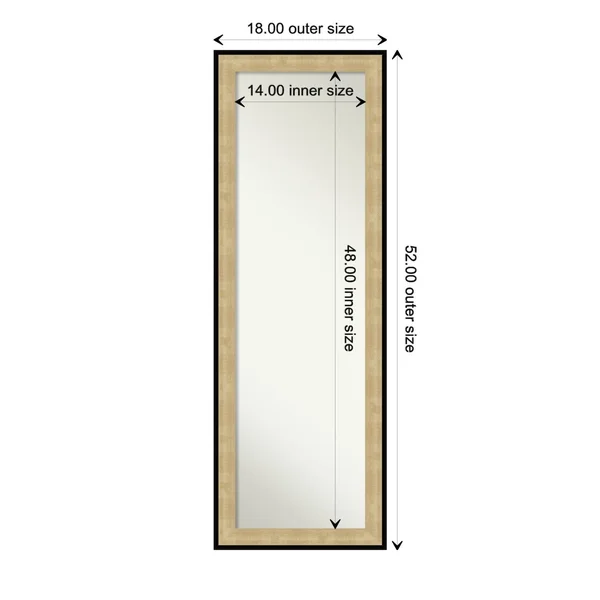 Amanti Art Swan Champagne Black Full Length Over-The-Door Mirror, Gold