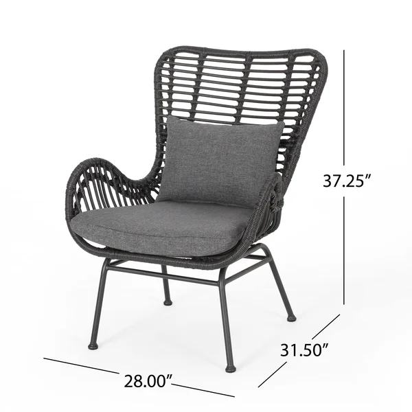 Montana Indoor Wicker Club Chairs with Cushions (Set of 2) by Christopher Knight Home
