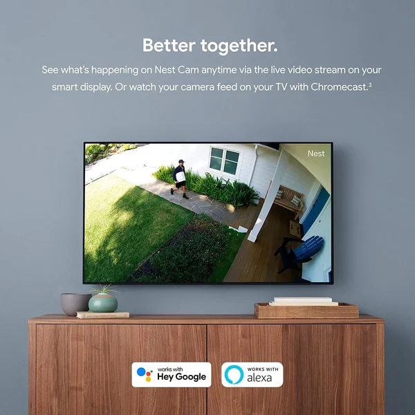 Google Nest Cam Outdoor with Floodlight Charging Mount Bundle