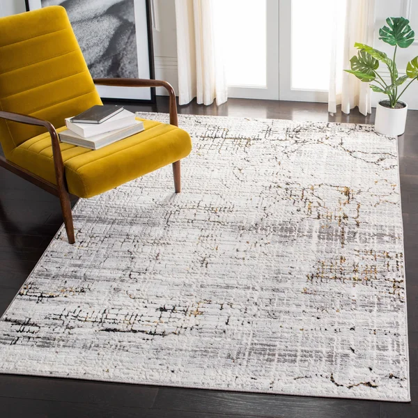 Safavieh Amelia Gorden Abstract Area Rug, Grey/Gold, 4&5 inch x 6&5 inch