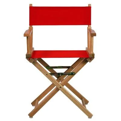 Casual Home Folding Director Chair Fabric Color: Red, Frame Color: Natural
