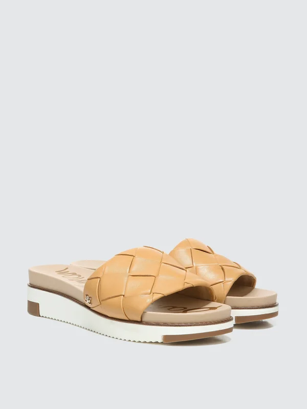 Sam Edelman Adaley Woven Slide Sandal Natural Sand Leather