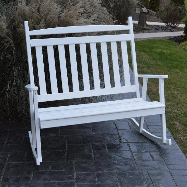 Yellow Pine Double Classic Porch ROCKER, Size: 3.5, Red