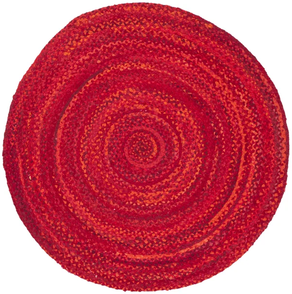 Safavieh 5& x 5& Round Braided BRD452Q Red Rug
