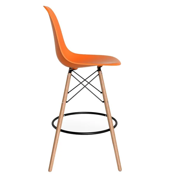 Paris-counter Stools, Natural Finished Legs, Orange