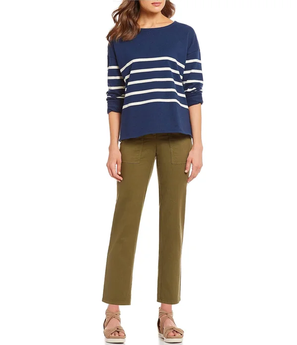 Eileen Fisher Slouchy Ankle Pants, Womens, 4, Olive