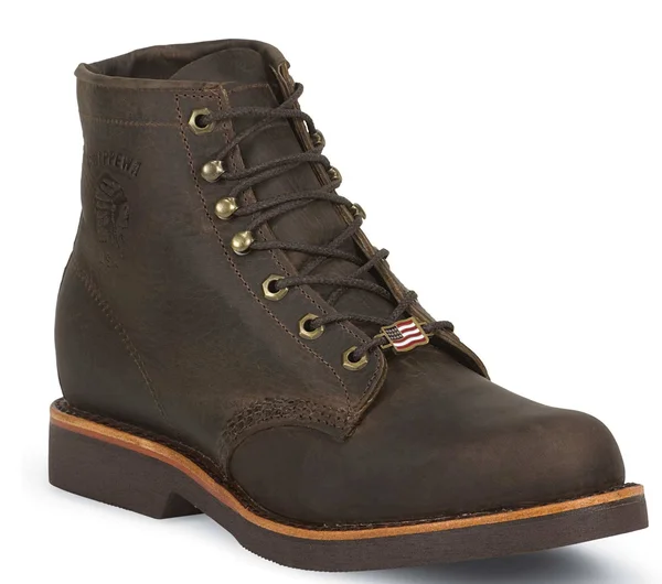 Chippewa Men's 6 inch Lace-Up Work Boot Round Toe - Size: 10.5 D, Brown