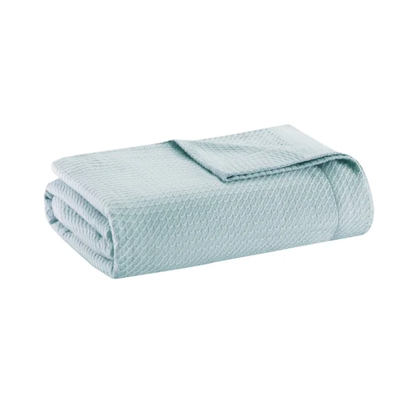 Madison Park Egyptian Cotton Blanket - Blue - Twin