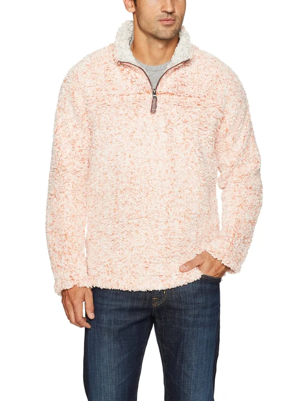 True Grit Men's Frosty Tip Pile 1/4 Zip Pullover, Spice, S
