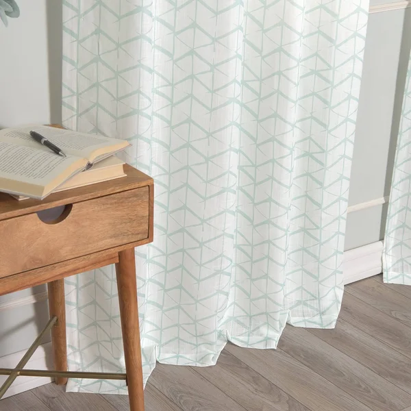 Aurora Home Opaque Cube Curtains - Natural